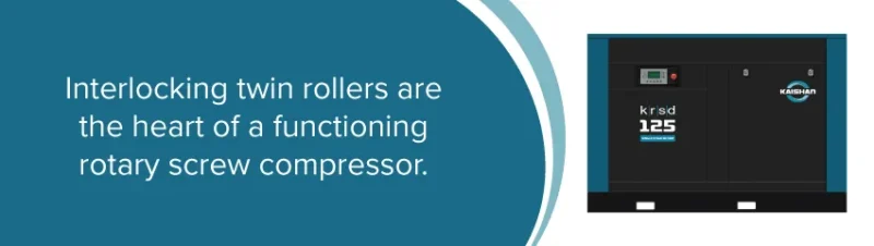 Partes clave de un compresor de aire de tornillo rotativo